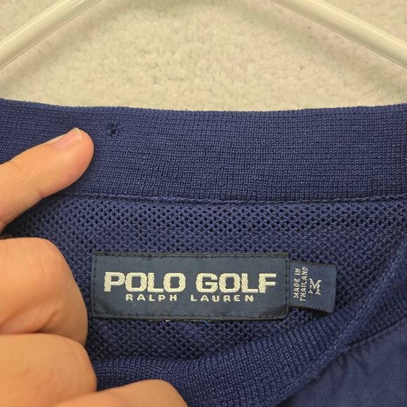 Polo Golf Windbreaker Men M Crest Blue Ralph Lauren Pullover Preppy Blue - Picture 3 of 12